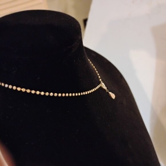 Silver tone Rhinestones Clear Sparkly Crystals Necklace Charms Pendant 7.5' - Picture 2 of 11